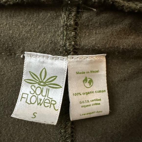 Soul Flower Olive Green Flowy Pants Size Small - Picture 2 of 11